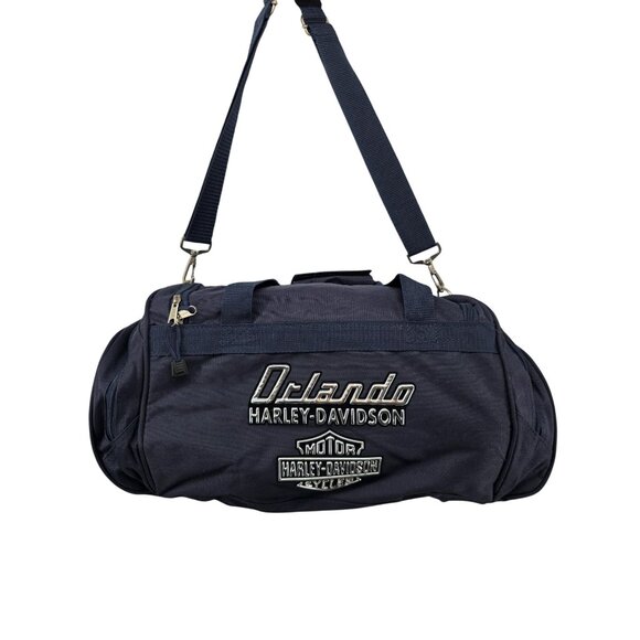 Toppers Navy Blue Travel/Sport Duffle Bag With Embroidered Orlando Harley-Davids - Picture 1 of 16
